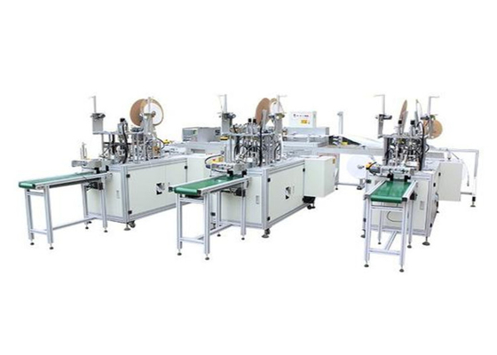 China Fully Automatic Inside &amp; Outside Earloop Surgical Mask Making Machine (1 body+3 earloop) supplier